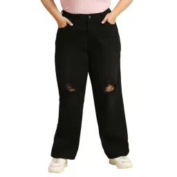 High Star Black Relaxed Fit High Rise Plus Size Jeans-picture-32