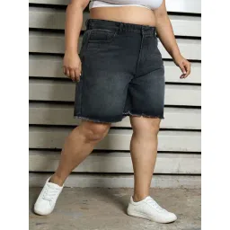 High Star Black Relaxed Fit High Rise Shorts-picture-26