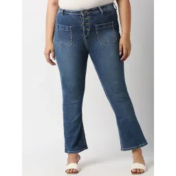 High Star Blue Bootcut Mid Rise Lightly Washed Jeans-picture-10