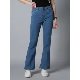 High Star Blue Cotton Bootcut Mid Rise Jeans-picture-42