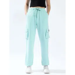 High Star Blue Cotton Loose Fit Joggers-picture-50