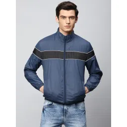 High Star Blue Full Sleeves Mock Collar Jacket-picture-24