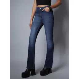 High Star Blue Regular Fit High Rise Jeans image 3