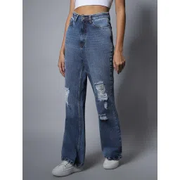 High Star Blue Regular Fit High Rise Jeans image 3