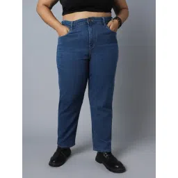 High Star Dark Blue Cotton Straight Fit Mid Rise Jeans-picture-33