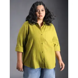 High Star Green Cotton Regular Fit Oversized Shirt-picture-38