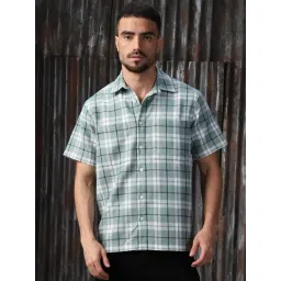 High Star Green Cotton Relaxed fit Checks Shirts-picture-23