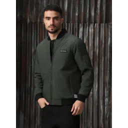 High Star Green Relaxed fit Print Jackets image 3