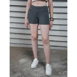 High Star Grey Cotton Regular Fit Shorts-picture-15