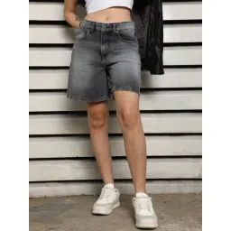 High Star Grey Cotton Regular Fit Shorts-picture-13