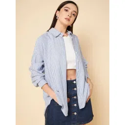 High Star Grey Striped Oversized Shirt-picture-26