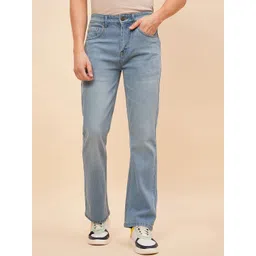High Star Men Blue Bootcut Mid-Rise Light Fade Stretchable Jeans-picture-19