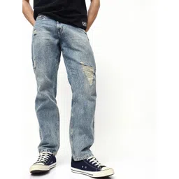 High Star Men Comfort Straight Fit High-Rise Highly Distressed Heavy Fade Jeans-picture-18