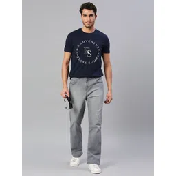 High Star Men Grey Bootcut Light Fade Stretchable Cotton Jeans-image-25