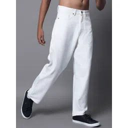 High Star Men Wide Leg Mid-Rise Clean Look Cotton Jeans-image-37