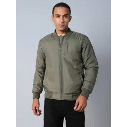 High Star Olive Regular Fit Bomber Jacket-picture-15