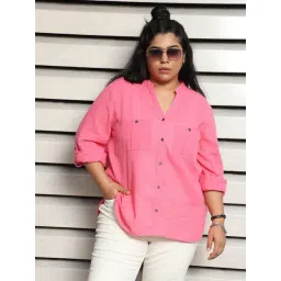 High Star Pink Cotton Regular Fit Shirt-picture-34