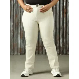 High Star Plus Size Beige Cotton High Rise Jeans-picture-30
