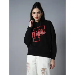 High Star Red Cotton Graphic Print Hoodie-picture-39