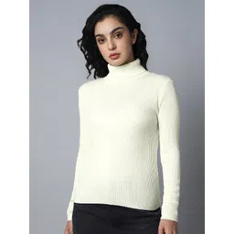 High Star Ribbed Turtle Neck Long Sleeves Acrylic Pullover Sweaters-picture-31