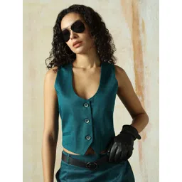 high star Solid Women Waistcoat-picture-13