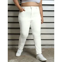 High Star White Regular Fit High Rise Jeans-picture-11