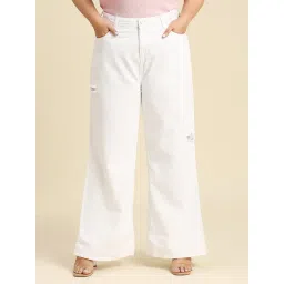 High Star White Relaxed Fit High Rise Plus Size Jeans-picture-30