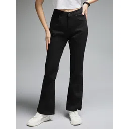 High Star Women Black Bootcut High-Rise Clean Look Stretchable Jeans-image-47