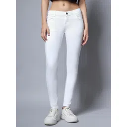 High Star Women Plus Size White Slim Fit Mid-Rise Clean Look Stretchable Jeans-picture-28