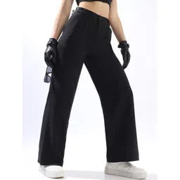 High Star Women Relaxed Fit High-Rise Korean Trousers image 3
