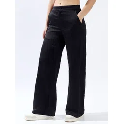 High Star Women Relaxed Loose Fit High-Rise Easy Wash Trousers-picture-18