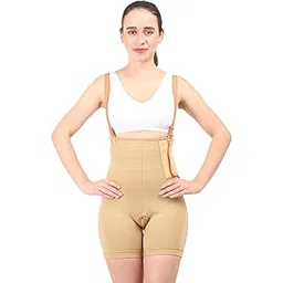 HIGH Waisted Panty up to Mid-Thigh | Micropoly Fabric | Abdomen and Thighs Liposuction Recovery Garment | Shapewear | Tummy Tucker | Thigh-Sculpting Innovation |-picture-27