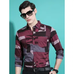 HIGHLANDER Abstract Printed Slim Fit Cotton Casual Shirt-picture-25
