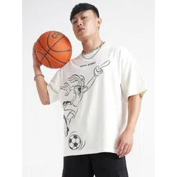 HIGHLANDER Looney Tunes Printed Round Neck Drop-Shoulder Sleeves Oversized T-shirt-picture-13