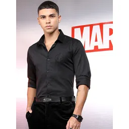 HIGHLANDER Marvel Men Avengers Satin Embellished Slim Fit Party Shirt-picture-21