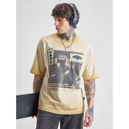 HIGHLANDER Men Batman Graphic Printed Round Neck Oversized T-shirt-picture-43