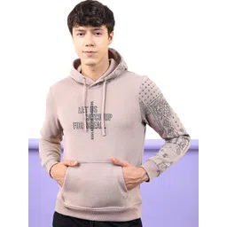 HIGHLANDER Men Beige Printed Hooded Sweatshirt-image-49