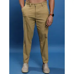 HIGHLANDER Men Beige Regular Fit Mid-Rise Chinos Trousers-image-22