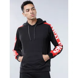 HIGHLANDER Men Black & Red Printed Hooded Sweatshirt-picture-17