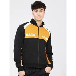 HIGHLANDER Men Black & Yellow Colourblocked Sweatshirt-picture-38