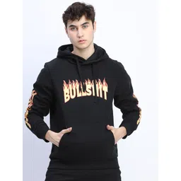 HIGHLANDER Men Black Printed Hooded Sweatshirt-picture-39