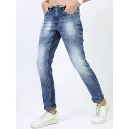 HIGHLANDER Men Blue Slim Fit Clean look Heavy Fade Stretchable Jeans-picture-20