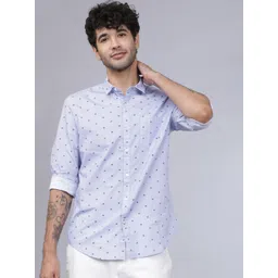 HIGHLANDER Men Blue Slim Fit Printed Casual Shirt-picture-31