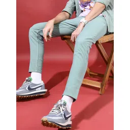 HIGHLANDER Men Blue Tapered Fit Chinos Trousers-picture-16