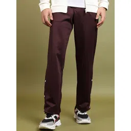 HIGHLANDER Men Burgundy Relaxed Fit Mid-Rise Track Pant-picture-13