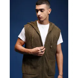 HIGHLANDER Men Cable Knit Hooded Zipped Cardigan Sweater-picture-21