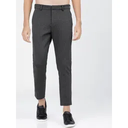 HIGHLANDER Men Charcoal Grey Slim Fit Trousers-picture-28