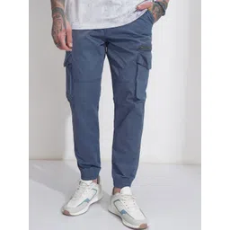 HIGHLANDER Men Comfort Relaxed Fit Mid Rise Cargos Trousers-picture-36