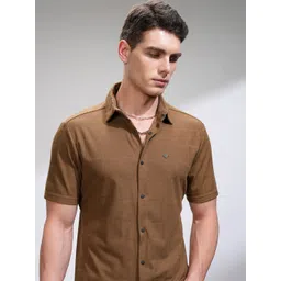 HIGHLANDER Men Comfort Slim Fit Opaque Casual Shirt-picture-14