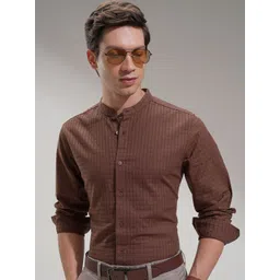 HIGHLANDER Men Comfort Slim Fit Opaque Casual Shirt-picture-41